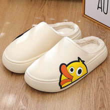 将图片加载到图库查看器，Thick Platform Winter Women Waterproof Non-Slip Home Rubber Slippers Warm Indoor Fur Cotton Women's Cozy Memory Foam Closed Back Slippers Wool-Like Blend Cotton House Shoes

