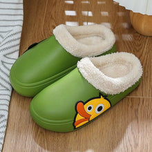 将图片加载到图库查看器，Thick Platform Winter Women Waterproof Non-Slip Home Rubber Slippers Warm Indoor Fur Cotton Women's Cozy Memory Foam Closed Back Slippers Wool-Like Blend Cotton House Shoes
