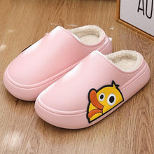 将图片加载到图库查看器，Thick Platform Winter Women Waterproof Non-Slip Home Rubber Slippers Warm Indoor Fur Cotton Women's Cozy Memory Foam Closed Back Slippers Wool-Like Blend Cotton House Shoes
