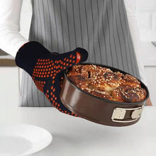 将图片加载到图库查看器，Thickened BBQ Gloves High Temperature Oven Gloves 500 800 Degrees Fire Resistant BBQ Heat Insulated Microwave Gloves Heat Insulation Gloves for BBQ Cooking Heat Resistant Grill Gloves Insulated Durable Fireproof For Cooking Grilling BBQ
