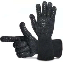 将图片加载到图库查看器，Thickened BBQ Gloves High Temperature Oven Gloves 500 800 Degrees Fire Resistant BBQ Heat Insulated Microwave Gloves Heat Insulation Gloves for BBQ Cooking Heat Resistant Grill Gloves Insulated Durable Fireproof For Cooking Grilling BBQ
