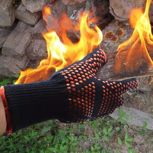 将图片加载到图库查看器，Thickened BBQ Gloves High Temperature Oven Gloves 500 800 Degrees Fire Resistant BBQ Heat Insulated Microwave Gloves Heat Insulation Gloves for BBQ Cooking Heat Resistant Grill Gloves Insulated Durable Fireproof For Cooking Grilling BBQ
