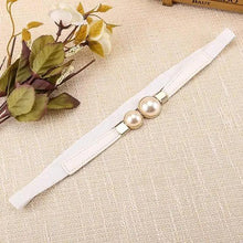 将图片加载到图库查看器，Thin Elastic Stretch Women Buckle Skinny Fashion Belts Metal Leaf Buckle Design Belts For Ladies
