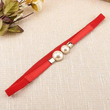 将图片加载到图库查看器，Thin Elastic Stretch Women Buckle Skinny Fashion Belts Metal Leaf Buckle Design Belts For Ladies
