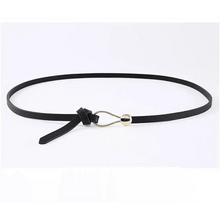 Load image into Gallery viewer, Thin Golden Buckle PU Leather Strap Belts For Women Casual Dress Luxurious Ladies Waist Belt
