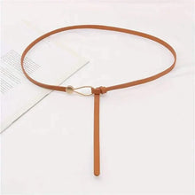 Load image into Gallery viewer, Thin Leather Belt Female Bow Leisure Belts

