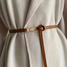 Load image into Gallery viewer, Thin Leather Belt Female Bow Leisure Belts
