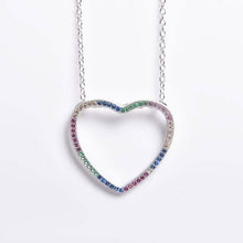 将图片加载到图库查看器，Thin Open Heart Rainbow Necklace
