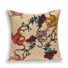 将图片加载到图库查看器，Tiger Cushion Case Autumn Jungle Home Decor Pillows Cases Leopard Printed Animal Throw Pillow Covers Decorative Pillowcase Soft Cushion Covers For Bedroom Sofa Bed Linen Pillow Covers 45X45CM
