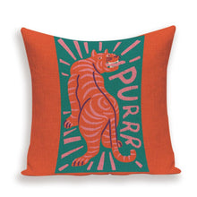 将图片加载到图库查看器，Tiger Cushion Case Autumn Jungle Home Decor Pillows Cases Leopard Printed Animal Throw Pillow Covers Decorative Pillowcase Soft Cushion Covers For Bedroom Sofa Bed Linen Pillow Covers 45X45CM
