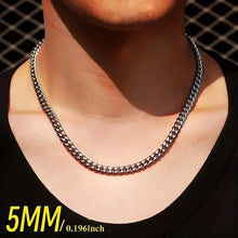 Load image into Gallery viewer, Titanium Stainless Steel Trendy Necklace Cuban Chain with Lobster Clasp
