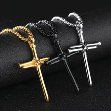 Load image into Gallery viewer, Titanium Steel Casting Steel Nails Cross Men's Pendant Punk Style
