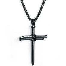 Load image into Gallery viewer, Titanium Steel Casting Steel Nails Cross Men's Pendant Punk Style
