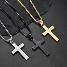 Load image into Gallery viewer, Titanium Steel Cross Prayer Pendant Necklace
