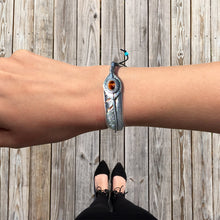 Load image into Gallery viewer, Handcrafted Orange Tiger Eye Bended Feather Nylon Cord Bangle Bracelet
