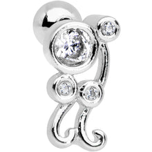 Load image into Gallery viewer, Clear CZ Gem Sassy Swirl Cartilage Tragus Earring
