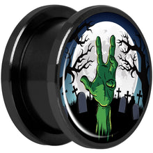 将图片加载到图库查看器，Cemetery Zombie Hand Halloween Black Anodized Plug Set 5/8
