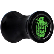 Load image into Gallery viewer, Black Acrylic Green Grenade Saddle Plug Set 4G
