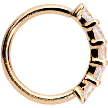 Load image into Gallery viewer, 18G 1/4 Clear CZ Gem 14k Yellow Gold Seamless Circular Ring
