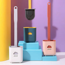 Load image into Gallery viewer, Toilet Brush Holder Sets Wall Hanging Household Floor Standing Soft Bristle Head Bathroom Cleaning Accessories Toilet Brush Set, Silicone Toilet Brush with Holder Wall Mounted With Toilet Bowl Brush And Holder Bendable Brush Head Holder Quickly Drying
