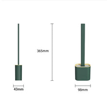 将图片加载到图库查看器，Toilet Brush Toilet Holder Set For Bathroom Flexible Soft Bristles Brushes With Drying Holder Set Bathroom Accessories Toilet Brush Set, Silicone Toilet Brush With Holder Wall Mounted With Toilet Bowl Brush And Holder Bendable Brush Head Holder Quickly

