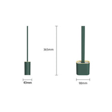 将图片加载到图库查看器，Toilet Brush Toilet Holder Set For Bathroom Flexible Soft Bristles Brushes With Drying Holder Set Bathroom Accessories Toilet Brush Set, Silicone Toilet Brush With Holder Wall Mounted With Toilet Bowl Brush And Holder Bendable Brush Head Holder Quickly
