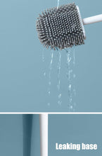 Load image into Gallery viewer, Toilet Brush With Holder Set Long Handled Flex Rubber Silicone Drain Cleaner Brush Wall Mounted Bathroom Accessories Wall Toilet Brush And Holder Set Flexible Toilet Bowl Cleaner Brush With Silicone Bristles Bendable Brush Head To Clean Toilet

