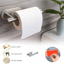 Load image into Gallery viewer, Toilet Paper Holder Bathroom Accessories Stainless Steel Bathroom Kitchen Wall Mounted Roll Paper Rack Tissue Towel Rack Holders Adhesive Toilet Paper Holder Stainless Steel Toilet Tissue Roll Holder Sticky Hand Towel Hanger No Drilling
