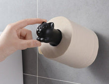 Load image into Gallery viewer, Toilet Paper Holder Cat Kitchen Roll Holder Adhesive Wall Towel Rack Creative Bathroom Tissue Hanger Paper Towel Holder Toliet Paper Holder

