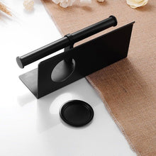 将图片加载到图库查看器，Toilet Paper Holder Phone Bathroom Roll Holder Aluminum Paper Holder with Shelf Black Double Paper Towel Holder Wall Mount Tissue Roll Hanger With Storage Shelf Space Aluminum Self Adhesive With Glue Wall Mount With Screws
