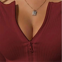 Load image into Gallery viewer, Top fashion Women Ribbed Knitted Long Sleeve Elegant Cute Fashion Crop Tops for Summer
