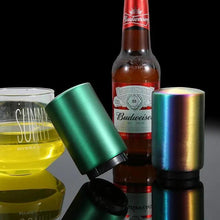 将图片加载到图库查看器，Automatic Beer Bottle Opener Magnet Beer Opener Stainless Steel Push Down Opener Wine Beer Soda Cap Opener Kitchen Accessories
