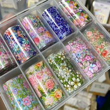 Load image into Gallery viewer, Tortoiseshell Amber Nails Tortoise Shell Nail Art Foil Transfer Decals Wraps Tips Nail Manicure Decorations Leopard Nail Foil Transfer Stickers Leopard Snake Laser Gold Design Nail Foil Decals Art Sticker for Women Manicure Tips
