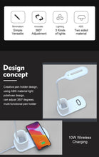 Load image into Gallery viewer, Touch Dimmable LED Desk Lamp 10W Wireless Charging/USB  Charging Table Light for Children Kids Reading Study Bedside Bedroom Decorative Table Lamp Cute Study Lamps for Bedroom Décor
