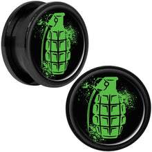 Load image into Gallery viewer, Green Grenade Black Anodized Screw Fit Plug Set 20mm
