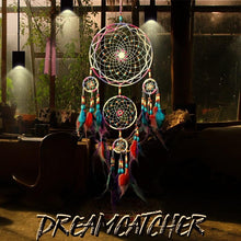 将图片加载到图库查看器，Traditional Handicrafts Original Five-ring Dream-catcher Pendant Pure Handicraft Production Fengling Hanging Feathers Ornament Creative Gifts Home Wall Decoration Girls

