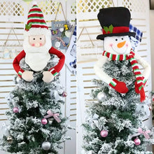 Load image into Gallery viewer, Traditional Wool Festive Christmas Tree Top Star and Snowman Decoration
