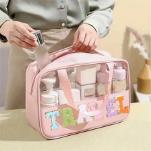 Load image into Gallery viewer, Transparent Letter Pattern Makeup Bag with Handle
