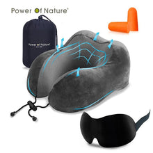 将图片加载到图库查看器，Travel Pillow U Shaped Memory Foam Neck Pillows Neck Cervical Airplane Pillow Healthcare Bedding Free Eye Mask and Earplugs Neck Support Pillow Headrest Travel Folding Slow Rebound Journey Trip Cushion Memory Foam Travel Pillow Neck Pillow
