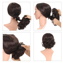 Load image into Gallery viewer, Trending LARGE Comb Clip In Curly Hair Extension Synthetic Hair Pieces Chignon Women Updo Cover Hairpiece Extension Hair Bun Clip in Hair Extension For Volumized Hair Buns For Girls
