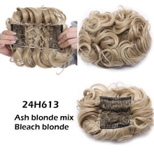 Load image into Gallery viewer, Trending LARGE Comb Clip In Curly Hair Extension Synthetic Hair Pieces Chignon Women Updo Cover Hairpiece Extension Hair Bun Clip in Hair Extension For Volumized Hair Buns For Girls

