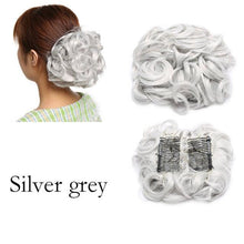 Load image into Gallery viewer, Trending LARGE Comb Clip In Curly Hair Extension Synthetic Hair Pieces Chignon Women Updo Cover Hairpiece Extension Hair Bun Clip in Hair Extension For Volumized Hair Buns For Girls
