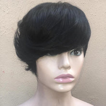 Load image into Gallery viewer, Trending Natural Color Short Bob Straight Human Wigs With Bangs Brazilian Virgin Hair Pixie Cut Wig Human Hair Wig For Black Women Gifts for Girlfriends
