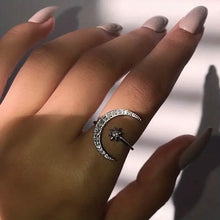 将图片加载到图库查看器，Trendy Cuff Ring Moon and Sun Design
