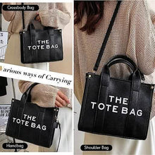 Load image into Gallery viewer, Trendy Leather Tote Bag Small Personalized Top Handle Crossbody Handbags

