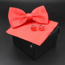 Load image into Gallery viewer, Trendy Tiny Dots Print Bowtie With Pocket Square And Cufflinks Set For Men Retro  Butterfly Party Wedding Bowties Without Box Stylish Ties Gift
