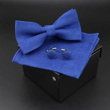 Load image into Gallery viewer, Trendy Tiny Dots Print Bowtie With Pocket Square And Cufflinks Set For Men Retro  Butterfly Party Wedding Bowties Without Box Stylish Ties Gift

