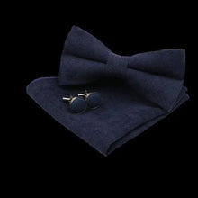 Load image into Gallery viewer, Trendy Tiny Dots Print Bowtie With Pocket Square And Cufflinks Set For Men Retro  Butterfly Party Wedding Bowties Without Box Stylish Ties Gift
