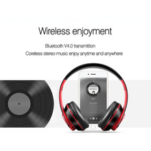 将图片加载到图库查看器，Wireless Headset Bluetooth Earphones and Headphone Foldable Adjustment Bluetooth Wired Headphones TF Card MP3 FM Radios For Online Class Business Trip Travel Video Conference
