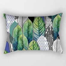 Load image into Gallery viewer, Tropical Plants Flowers Beauty Pattern Pillow Covers Short Plush Tropical Palm Leaves Throw Pillow Cover Summer Exotic Jungle Plant Tropical Palm On The Geometric Cotton LinGEOen Decorative Rectangular Pillowcase Rectangle Small Pillow Cases
